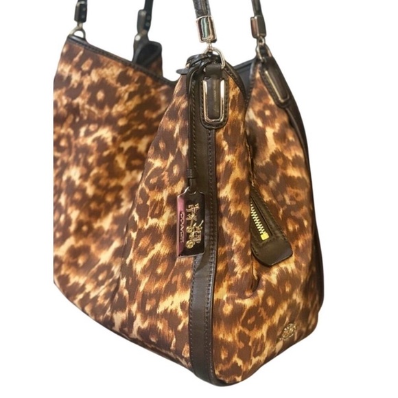 Coach Madison Ocelot Phoebe Shoulder Bag – Brown Leopard Print | EUC - Picture 3 of 12